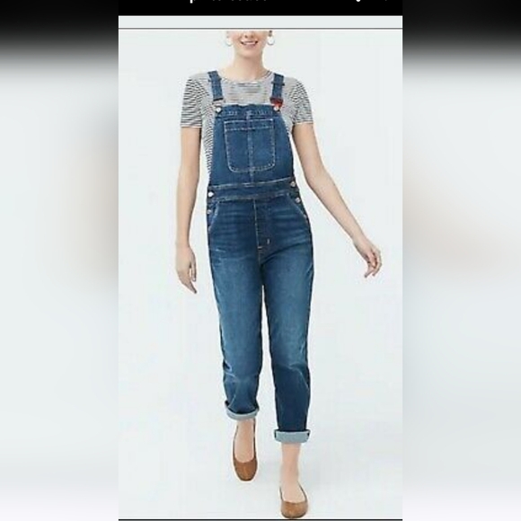 NWT J Crew Denim Overall Jumpsuit In Indigo Blue Size S - Picture 2 of 5